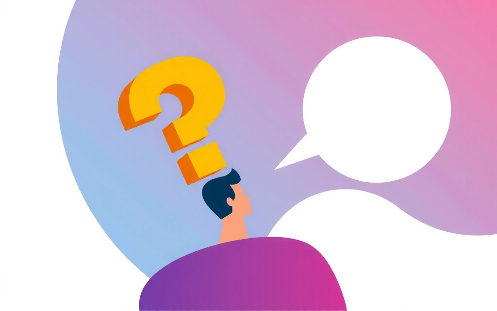 Εικονογράφηση ανθρώπου με ερωτηματικό και φυσαλίδα ομιλίας